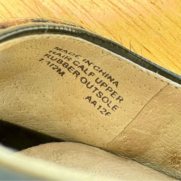 Michael Kors York Leopard Print Calf Hair Platform Peep Toe Pump Brown Black 7.5 - Picture 11 of 13